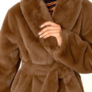 $280 REVOLVE Bree Faux Fur Wrap Coat by  Apparis M